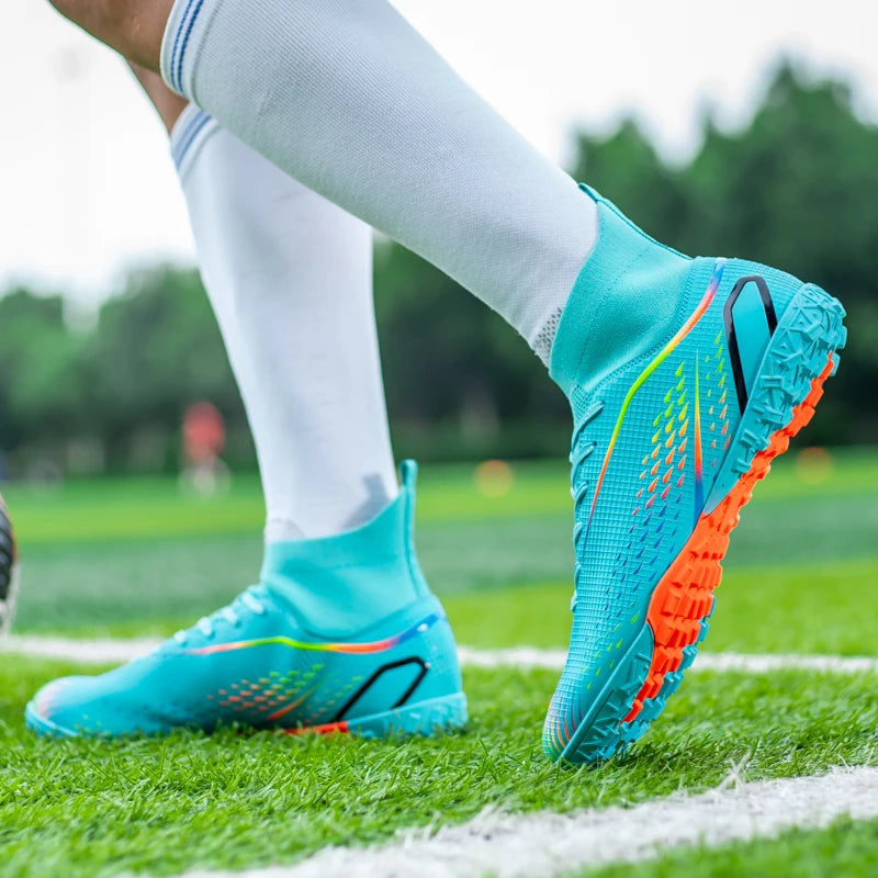 Herren-Fußballschuhe Herren-Rasen-Fußballschuhe, atmungsaktiv, weich, Outdoor-Fußballschuhe, Stollen, lange Spikes, bequeme Trainings- und Sportschuhe für Herren