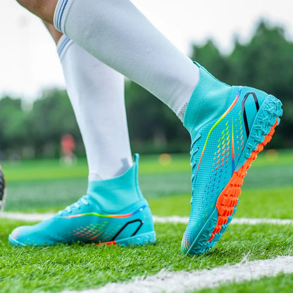 Herren-Fußballschuhe Herren-Rasen-Fußballschuhe, atmungsaktiv, weich, Outdoor-Fußballschuhe, Stollen, lange Spikes, bequeme Trainings- und Sportschuhe für Herren