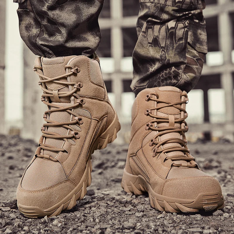 Chaussures de neige antidérapantes pour hommes, bottines montantes à plateforme, confortables et chaudes, bottes d'hiver pour hommes, bottes de couture dans le désert