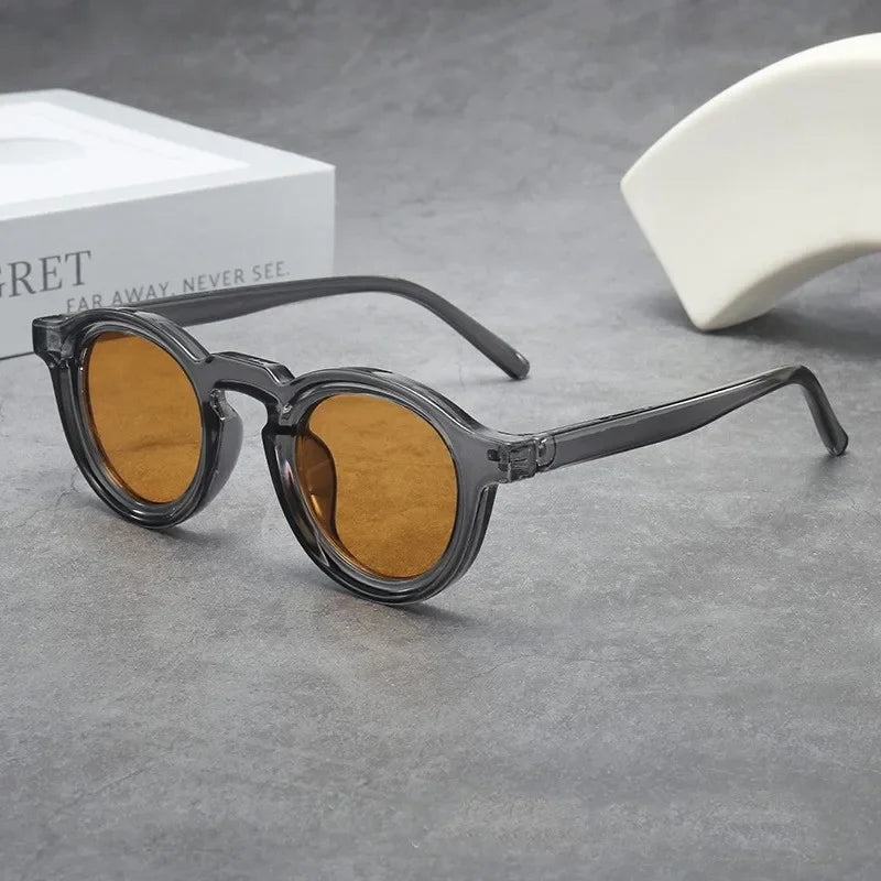 New Retro Round Small Frame Sunglasses Personalized High-end Men's and Women's Glasses Fashion Trend UV Resistant Sunglasses