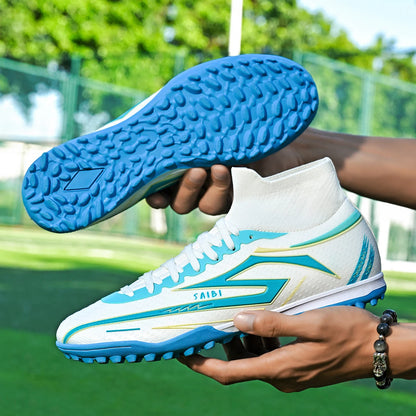 Botas de fútbol Outdoor TF Turf: parte superior de tejido PU cómodo, suela de goma de alto agarre, calidad fiable. Zapatillas deportivas para niños y adolescentes.