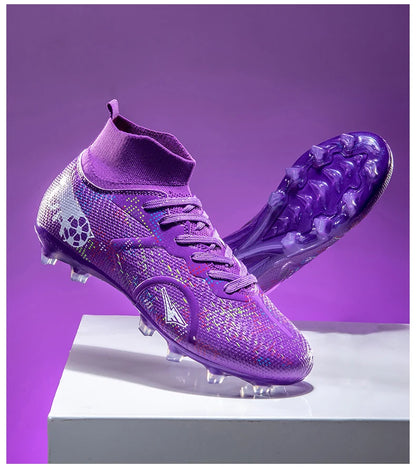 New Men Football Boots Training Soccer Shoes Breathable Grass Cleats Match Long Spikes Indoor Sneakers Ultralight Drop Shipping