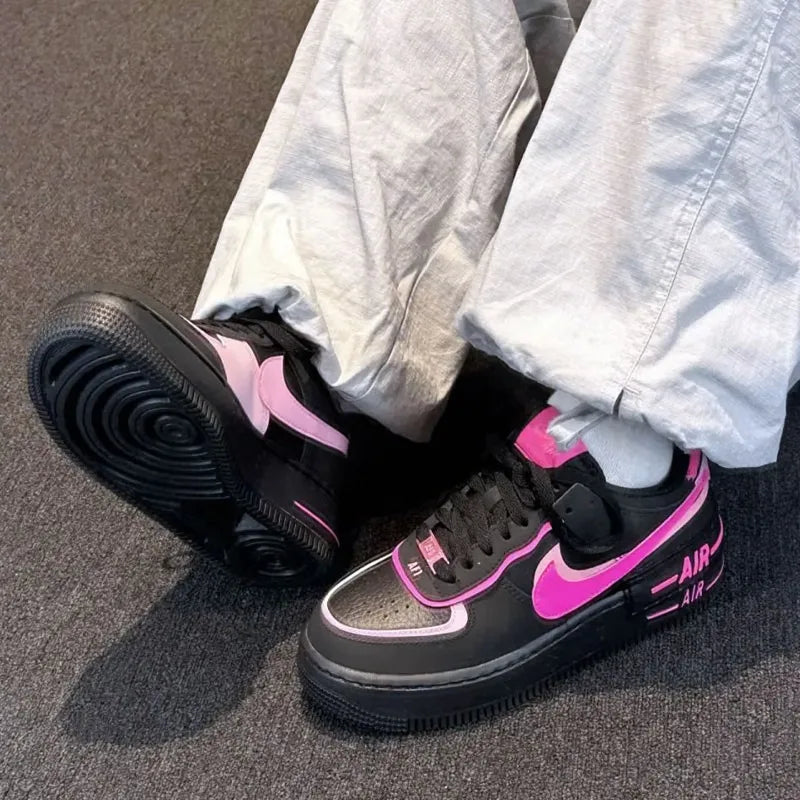 Nike AF1 Shadow Low Women's Casual Versatile Street Fashion Comfortable Sneakers Black Pink CI0919-006