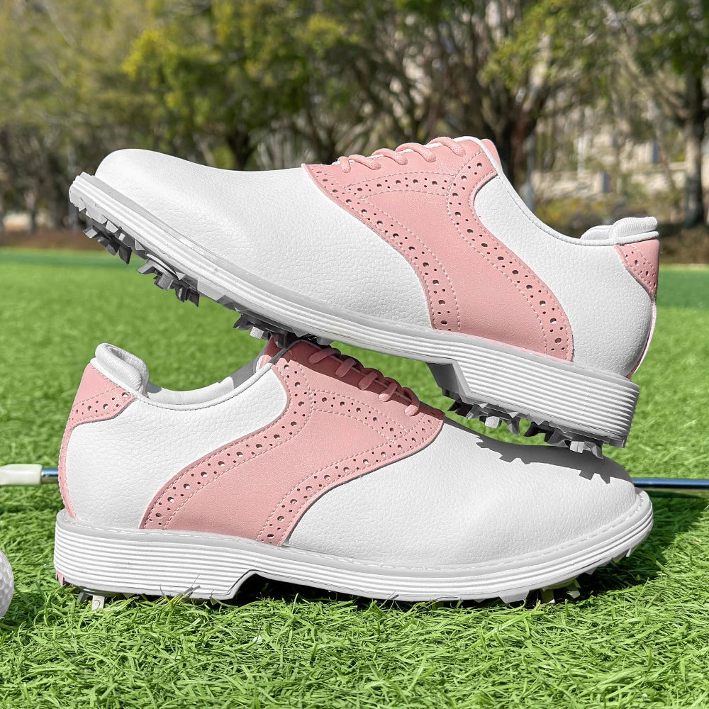 Chaussures de golf professionnelles pour femmes, chaussures de marche décontractées et tendance, chaussures de sport de golf confortables et antidérapantes pour le fitness en plein air