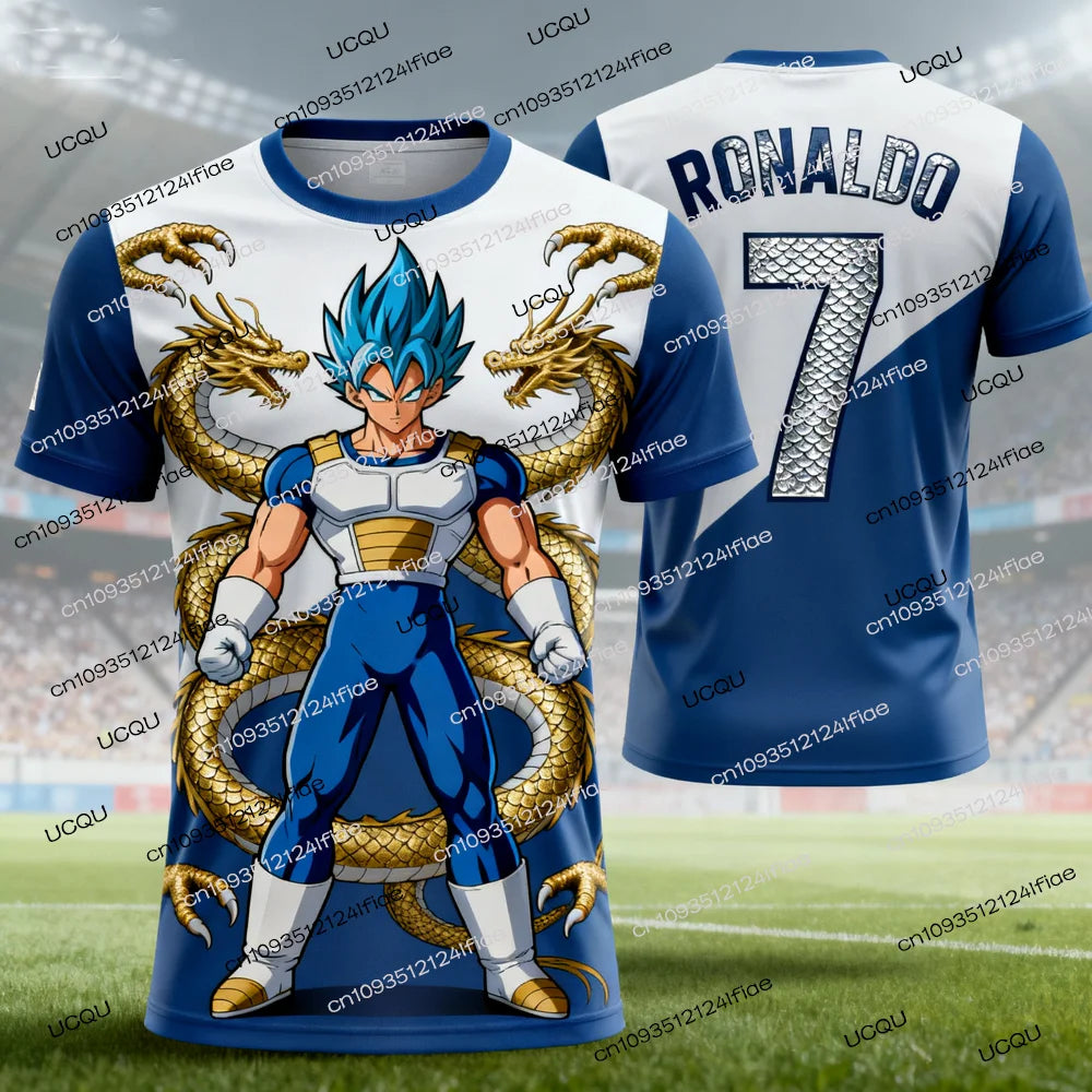 Dragon Ball Z Special Edition Ronaldo No. 7 Football Jersey T-shirt Fan Special Jersey Set KidsVegeta Football Training Uniform