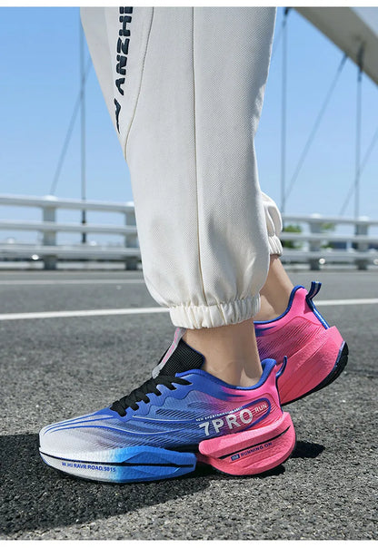 Sneakers da uomo con soletta in carbonio, scarpe sportive da esterno con suola morbida in rete, scarpe da corsa leggere, antiscivolo, casual, da coppia, da tennis