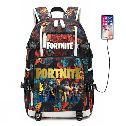 Fortnite Game Print Student Backpack Boys Girls Large Capacity School Bag Waterproof Lightweight Durable Bookbag Birthday Gift
