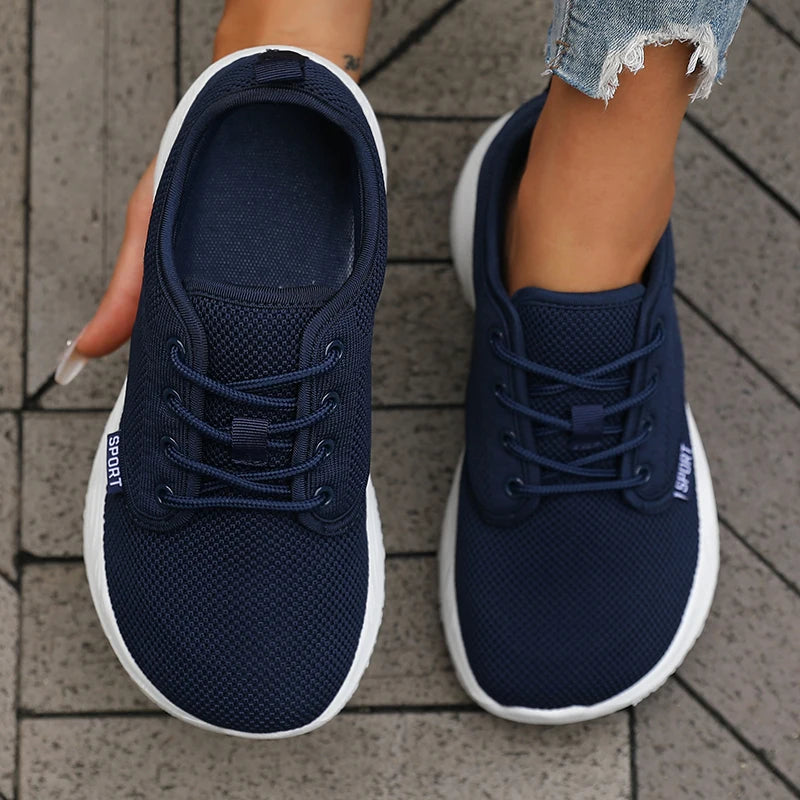 Platform Women Running Shoes Breathable Comfortable Outdoor Camping Running Shoes Minimalist Wide Last Soft Sole Tennis Sneakers