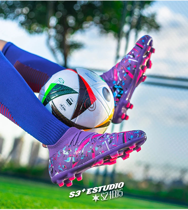 Professional Football Boots Men Breathable Mesh Soccer Cleats Anti Skid Fast Sneakers Fashion Artificial Grass Male Soccer Shoes