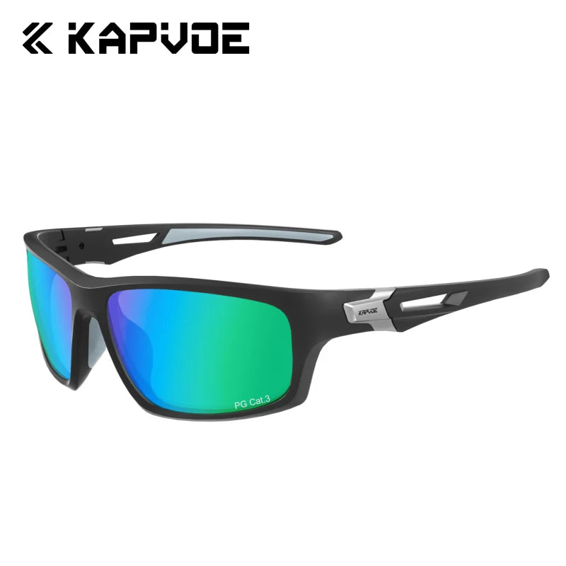 Occhiali da sole polarizzati Kapvoe da uomo alla moda, occhiali da ciclismo, occhiali UV400 per uomo e donna, occhiali da sole per guida, arrampicata e sport all’aperto