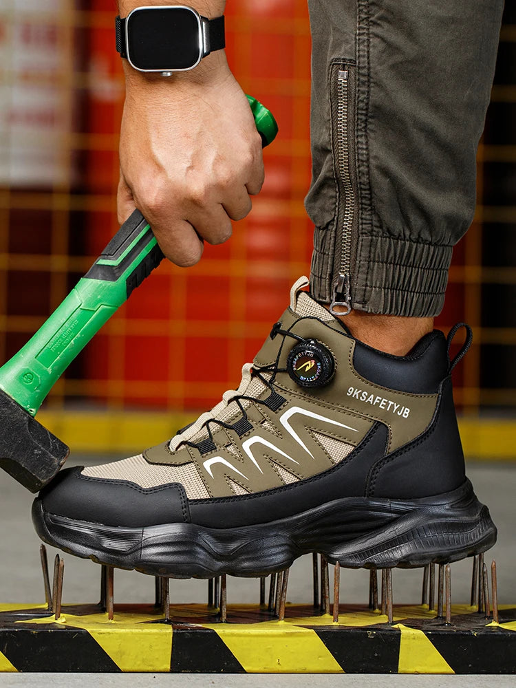 Bouton de Rotation bottes de sécurité de travail hommes bout en acier chaussures de travail Anti-smash Anti-crevaison protection hommes chaussures de sécurité taille 47 48