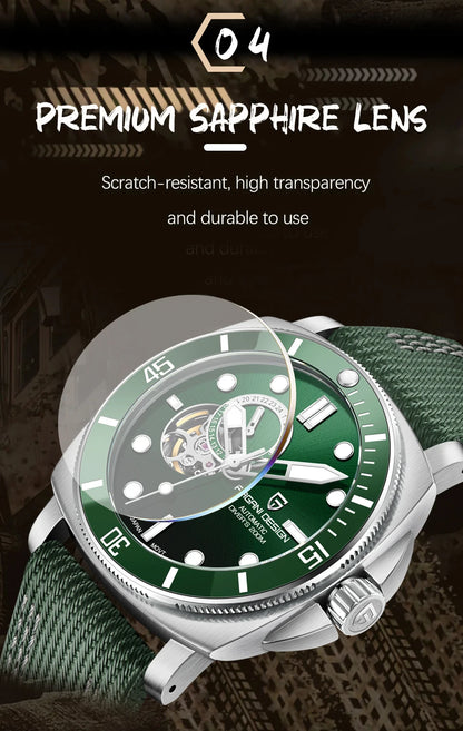 PD1736 PAGANI DESIGN 2025 Men Automatic Mechanical Watches Casual Fashion Sapphire Stainless Steel Diving TMI NH39 Reloj Hombre