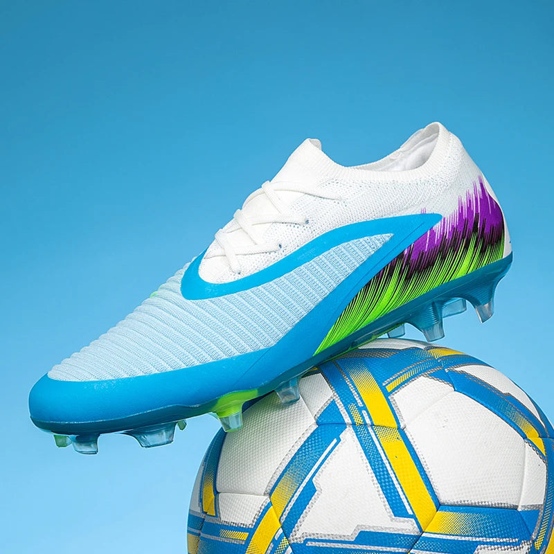 Men Football Boots Shoes FG Soccer Shoes Non-Slip Cleats Ultralight Soccer Match Long Spikes Outdoor Training Drop Shipping