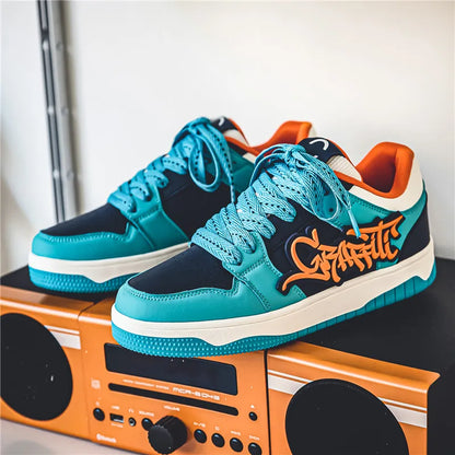 Modne niebieskie designerskie buty do skateboardingu dla mężczyzn, odzież uliczna, hip-hopowe trampki dla mężczyzn, luksusowe trampki na platformie do skateboardingu dla mężczyzn, buty do koszykówki dla mężczyzn