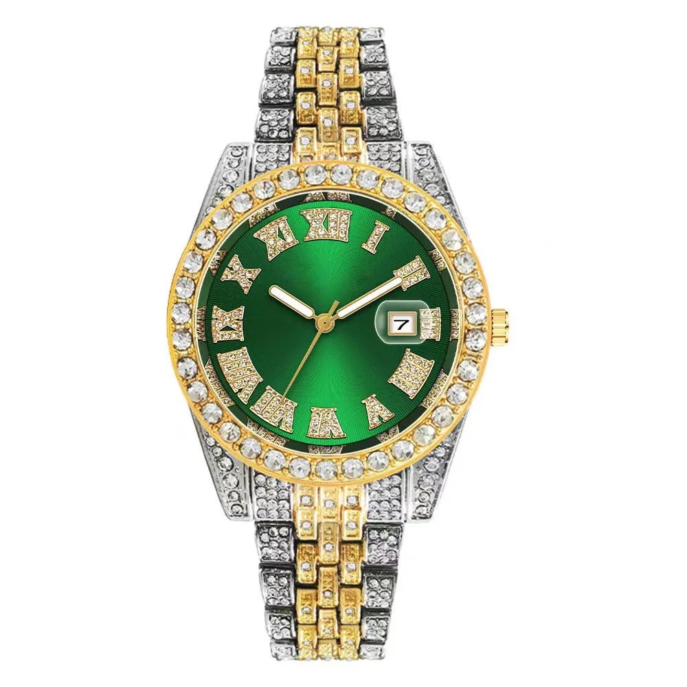 New Luxury Diamond Watch for Men Women Hip Hop Iced Out Watch Unisex Quartz Wristwatch Date Clock Relogio Masculino Dropshipping