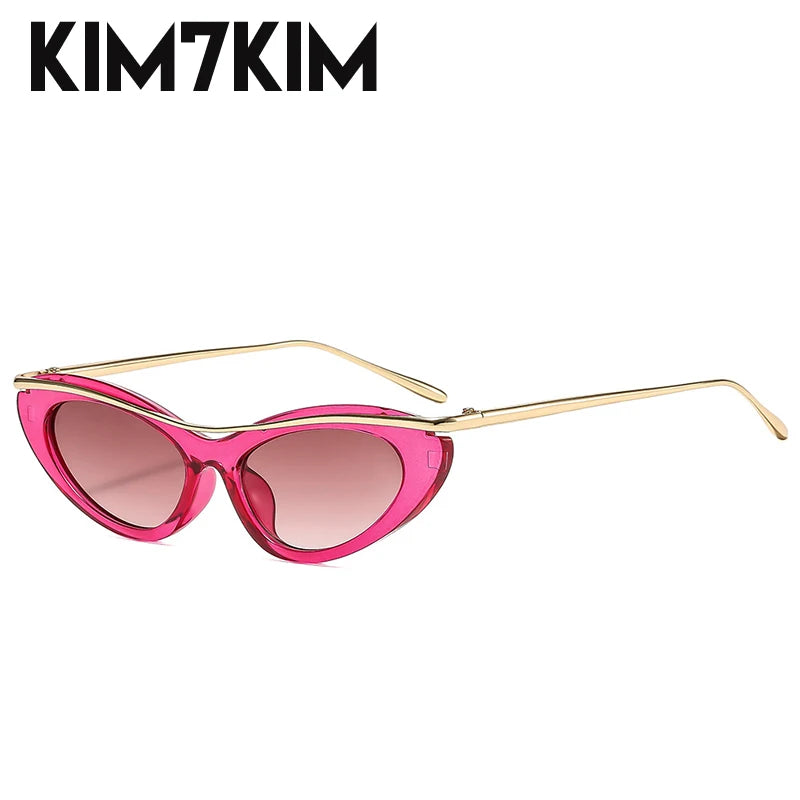 Fashion Small Cat Eye Sunglasses Women 2026 Luxury Brand Punk Metal Frame Sunglass Vintage Sexy Traveling Eyewear UV400 Shades