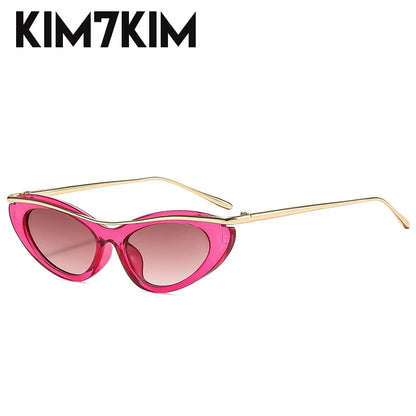 Fashion Small Cat Eye Sunglasses Women 2026 Luxury Brand Punk Metal Frame Sunglass Vintage Sexy Traveling Eyewear UV400 Shades