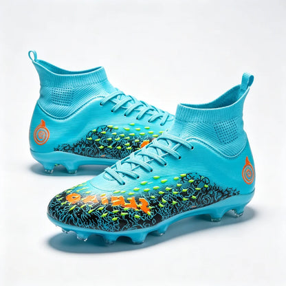 1 paire de chaussures de football pour hommes, résistantes à l'usure, antidérapantes, avec crampons longs et courts, idéales pour les matchs sur gazon extérieur, pour étudiants et adultes