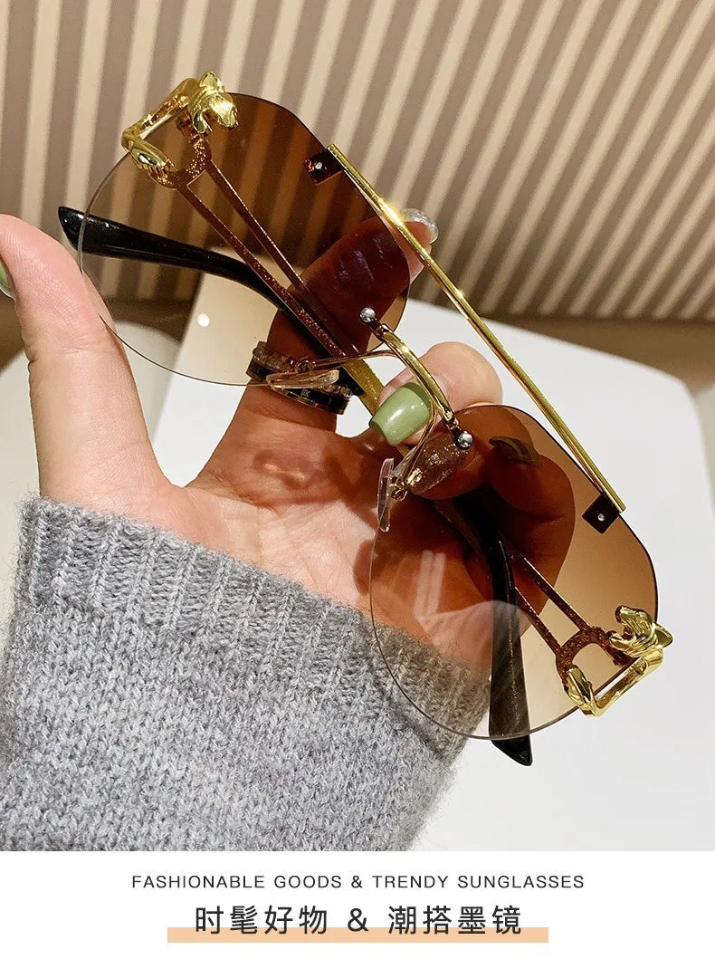 Keret nélküli női napszemüveg, luxus, designer, vintage, UV400, férfi napszemüveg, Lunette, Shades De Soleil, Femme, Gafas De Sol, Mujer, Lentes