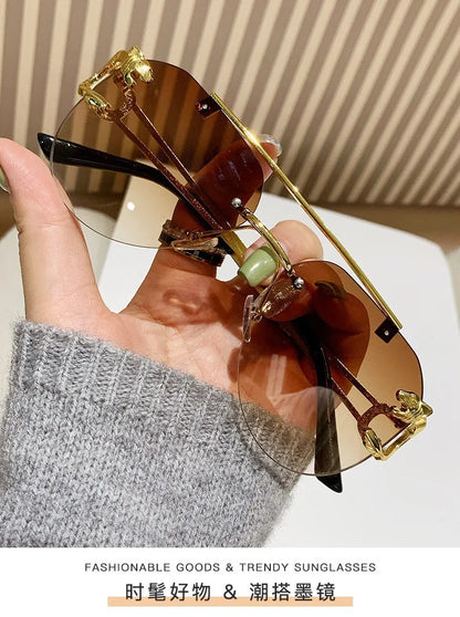 Keret nélküli női napszemüveg, luxus, designer, vintage, UV400, férfi napszemüveg, Lunette, Shades De Soleil, Femme, Gafas De Sol, Mujer, Lentes