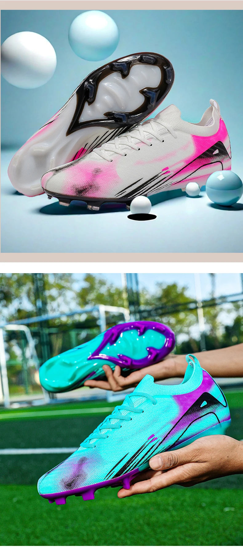 Herren-Fußballschuhe FG – rutschfeste Trainingsschuhe – Fußballschuhe mit langen Stollen – ultraleichte Outdoor-Schuhe – Dropshipping