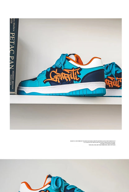 Modne niebieskie designerskie buty do skateboardingu dla mężczyzn, odzież uliczna, hip-hopowe trampki dla mężczyzn, luksusowe trampki na platformie do skateboardingu dla mężczyzn, buty do koszykówki dla mężczyzn