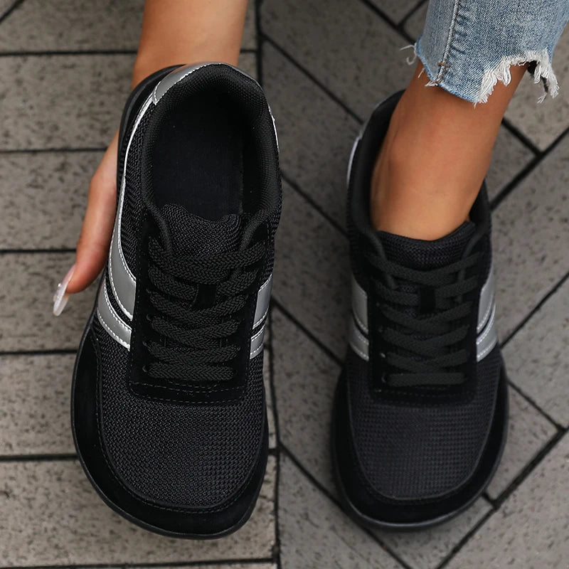 Women's Shoes Sneakers Wide Toe Barefoot Casual Wide Last Fashionable Canvas Black Flat Board Shoes Breathable Mesh Men's Shoes