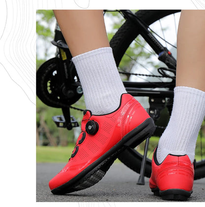 Zapatillas de ciclismo para hombre, bicicletas de carretera, mujer, competición, con cierre automático, velocidad, zapatillas deportivas de ciclismo, zapatillas de ciclismo con calas SPD para mujer