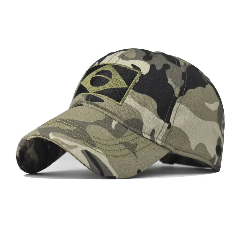 Army Camouflage Male Baseball Cap Men Embroidered Brazil Flag Caps Outdoor Sports Tactical Dad Hat Casual Hunting Hats