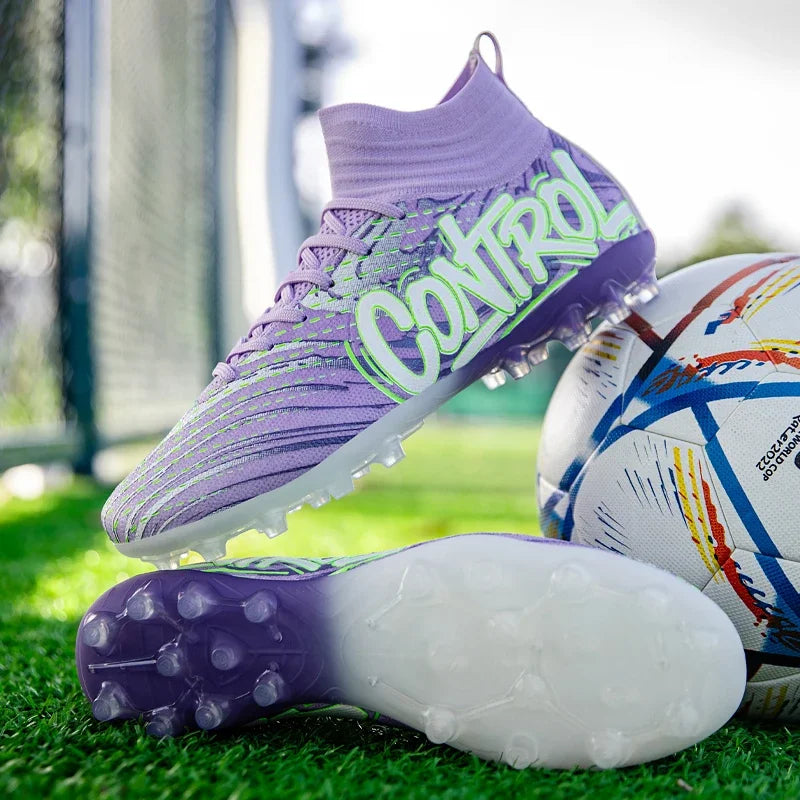 New Men Football Boots Cleats Sneakers High-top High-quality Soccer Shoes Non-Slip Futsal Grass Match Indoor Hot-selling FG/TF