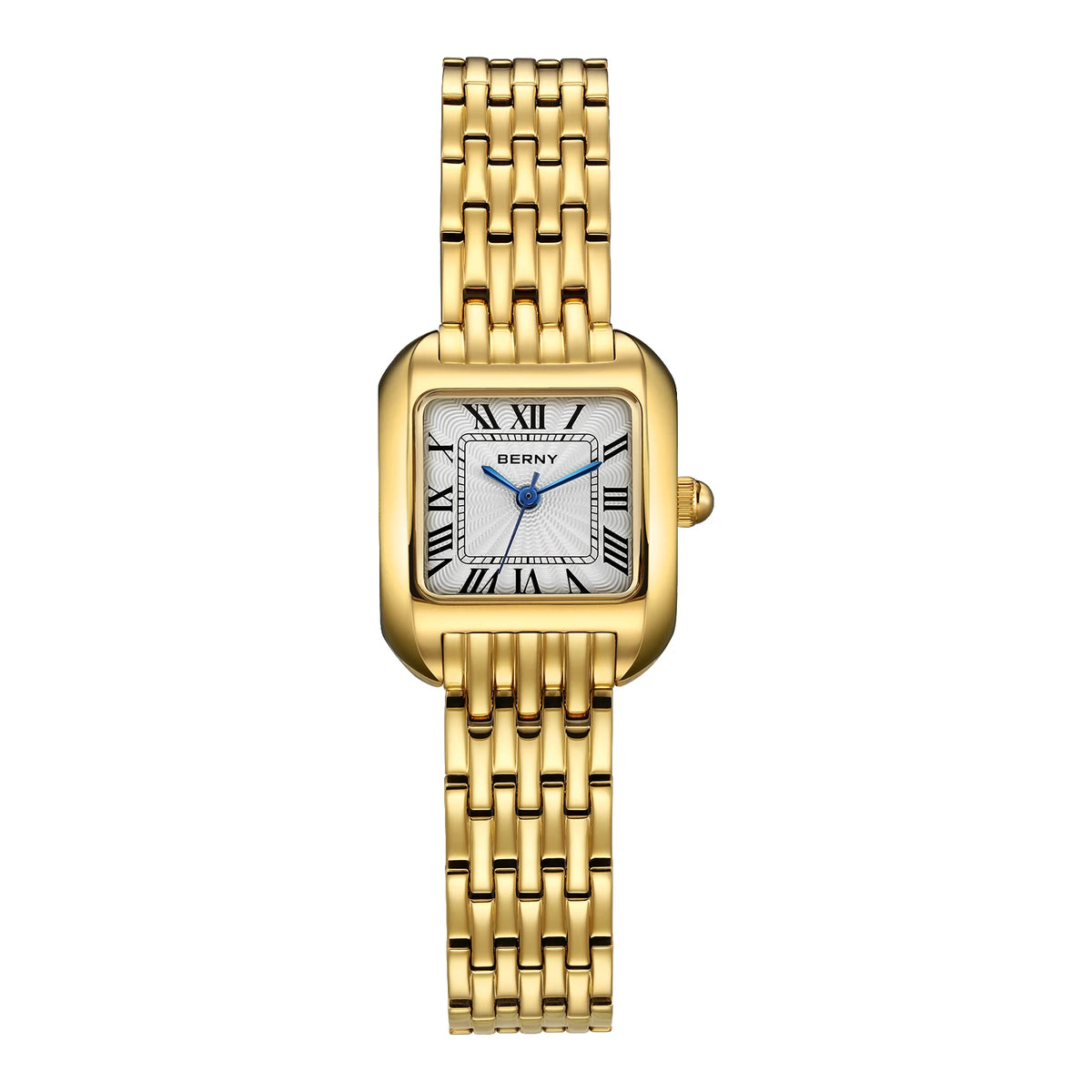 BERNY Gold Watch for Women Luxury Brand Square Ladies Quartz Watches New In Top Quality Fashion Elegant Business S/S Wristwatch