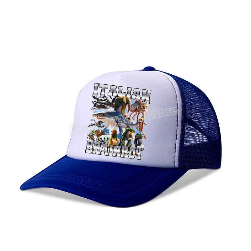 Italian Brainrot Baseball Caps Funny Anime Printed Tung Tungtung Sahur Sunny Hats Summer Adjustable Famliy Headdress Cap Gifts