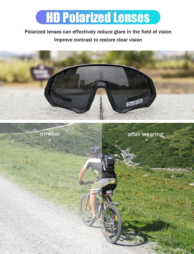 Kapvoe Herren-Marken-Angelbrille, Mountainbike- und Radfahrbrille, Damen-Rennradbrille, Fahrradbrille, Radsportbrille, Oculos Ciclismo
