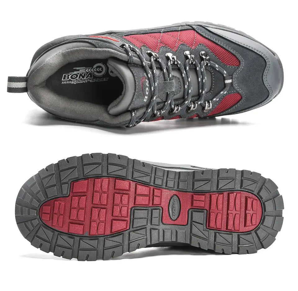 BONA 2023 New Designers Hiking Shoes Trekking Sneakers Men Shoes Man Trekking Walking Mansculino Fishing Camping Jogging Shoes