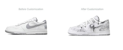 Custom Sneakers Nike Big Cold Fog Rose Retro High Street & Chinese Ink Wash Non-Slip Low-Top Skate Shoes for Men