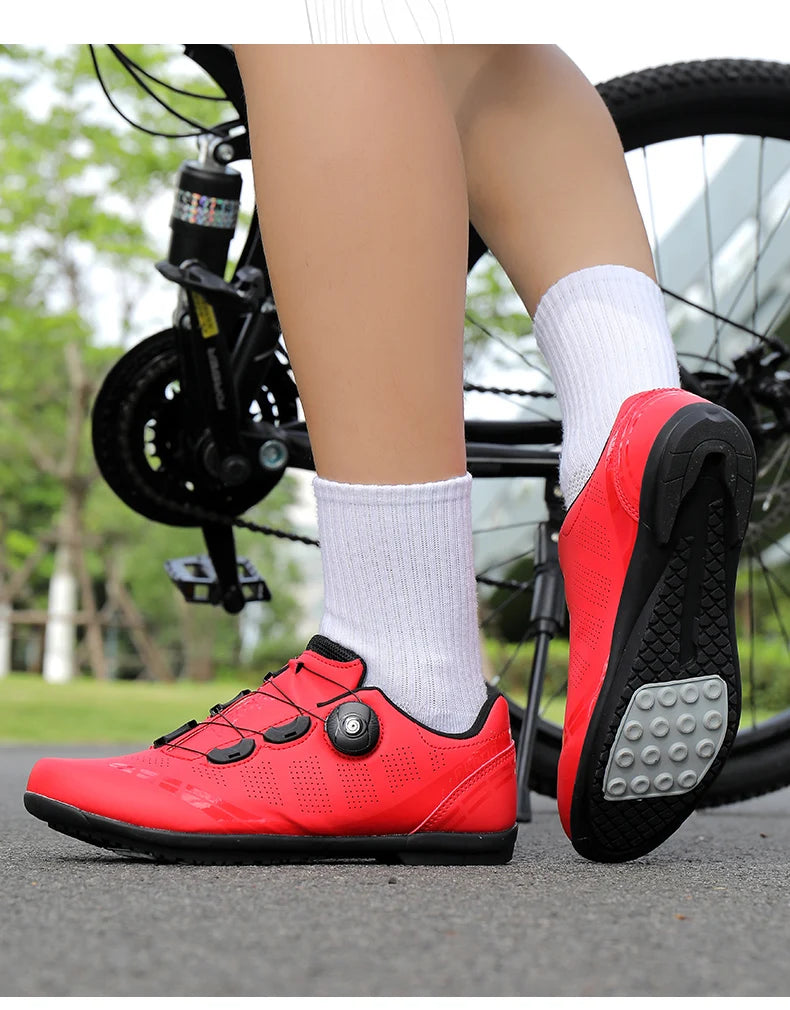 Zapatillas de ciclismo para hombre, bicicletas de carretera, mujer, competición, con cierre automático, velocidad, zapatillas deportivas de ciclismo, zapatillas de ciclismo con calas SPD para mujer