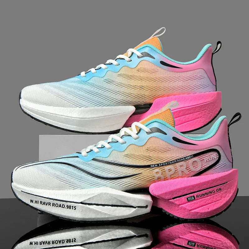 Sneakers da uomo con soletta in carbonio, scarpe sportive da esterno con suola morbida in rete, scarpe da corsa leggere, antiscivolo, casual, da coppia, da tennis