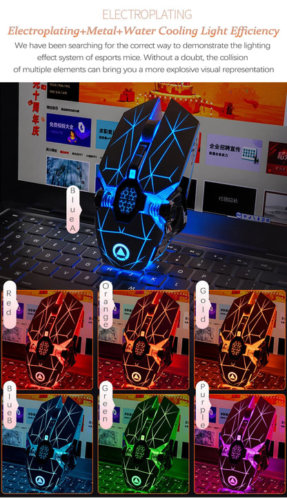 UTHAI A7 Laptop Accessories Rechargeable Wireless Mouse Mute Office Game Water Cooled Light Effect Bluetooth Mouse
