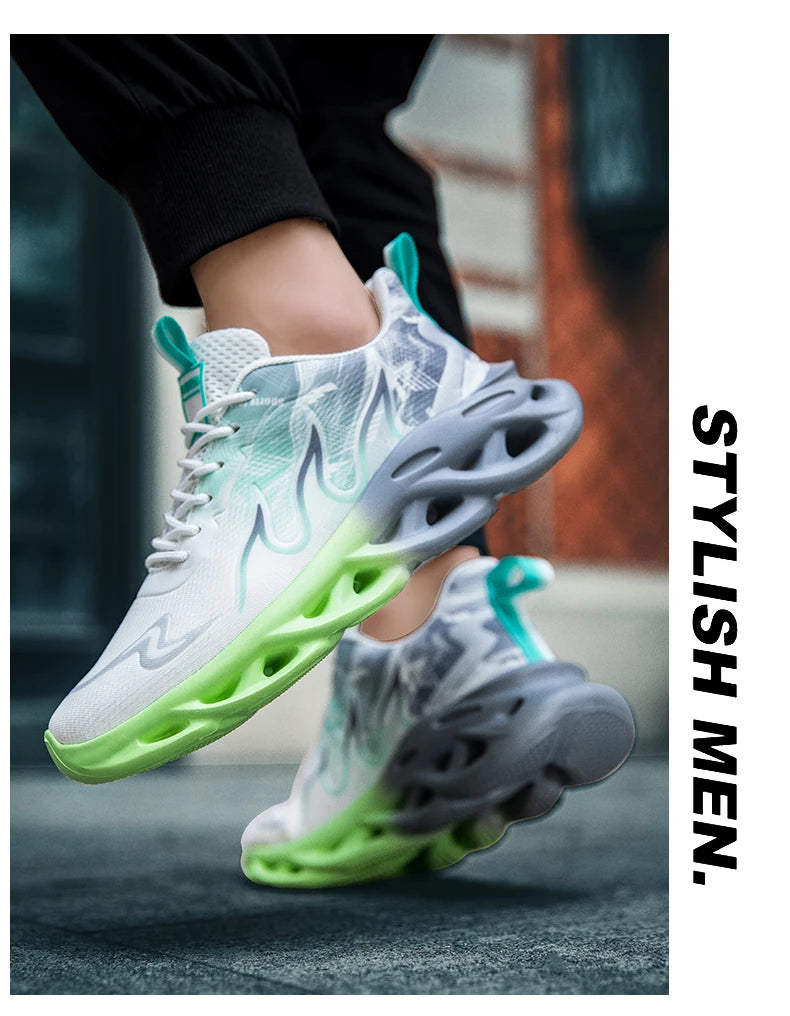 Men Running Shoes Breathable Mesh Sports Shoes Cushion Casual Sneakers Lightweight Comfortable Tennis Shoes Athletic Footwear