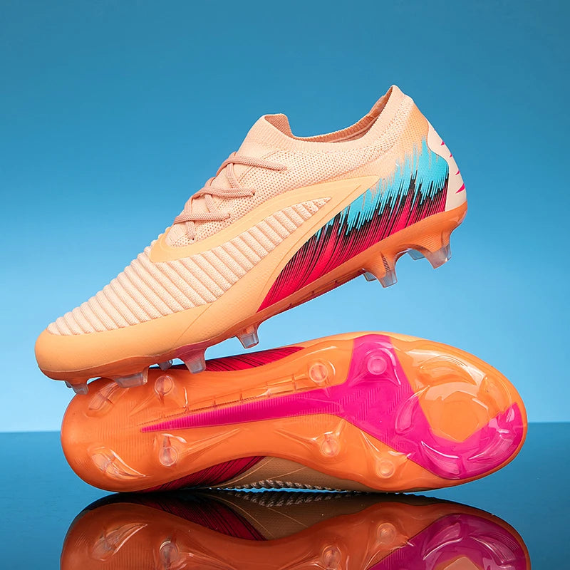 Men Football Boots Shoes FG Soccer Shoes Non-Slip Cleats Ultralight Soccer Match Long Spikes Outdoor Training Drop Shipping