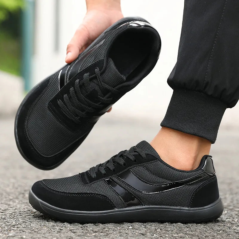 Zapatillas de hombre de puntera ancha, de moda, con suela blanda y horma ancha, calzado informal para exterior, unisex, de malla, tipo «barefoot», tenis de hombre