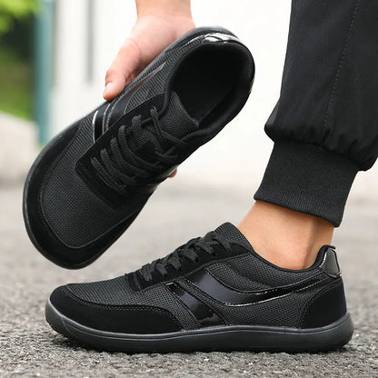 Zapatillas de hombre de puntera ancha, de moda, con suela blanda y horma ancha, calzado informal para exterior, unisex, de malla, tipo «barefoot», tenis de hombre