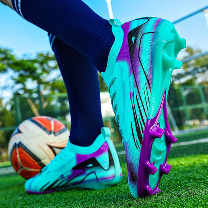Chaussures de Football professionnelles à fond FG pour hommes, chaussures d'entraînement confortables et durables pour adultes, chaussures de Football à lacets pour adolescents