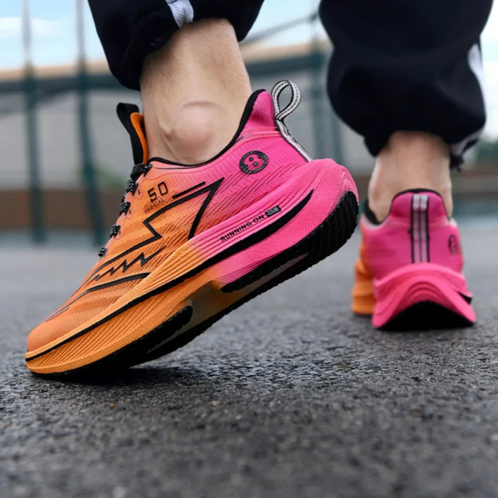 Heren hardloopschoenen met koolstofplaat, zacht gedempte, schokabsorberende sportschoenen, unisex sneakers, lichte antislip trainingsschoenen