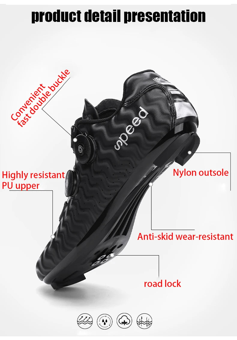 Chaussures de cyclisme pour homme : chaussures de course sur route à fixation automatique, chaussures de sport, chaussures d'entraînement sans crampons ; chaussures de cyclisme pour femme avec crampons SPD