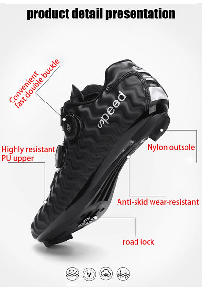 Chaussures de cyclisme pour homme : chaussures de course sur route à fixation automatique, chaussures de sport, chaussures d'entraînement sans crampons ; chaussures de cyclisme pour femme avec crampons SPD