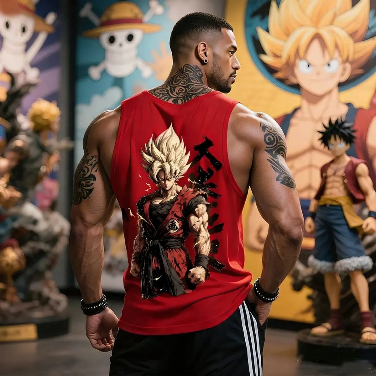 Anime Super Saiyan Son Goku Dragon Ball Gym Novi Harajuku Ljetni Muški Majica Bez Rukava Fitness Prevelika Neformalna Sportska Majica Bez Rukava Y2k
