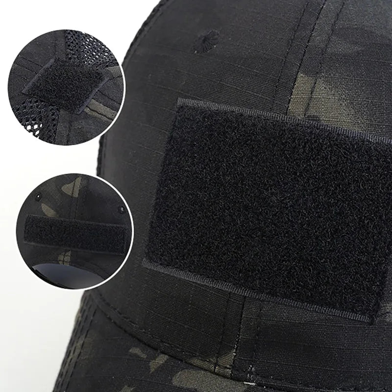 Podesiva kapa Outdoor Multicam kamuflažnog uzorka s mrežicom, taktička snapback kapa za airsoft, ribolov, lov, planinarenje i košarku