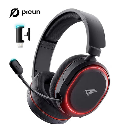 Picun G2 kabelloses Gaming-Headset Bluetooth 5.3 – 7.1-Surround-Sound, ENC-Mikrofon, 100H Akku, Low-Latency-Kopfhörer für PC, PS5, PS4, Switch & Mobile
