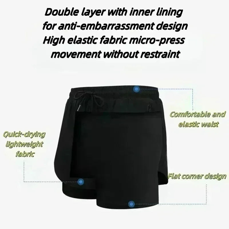 Dragon Ball Summer Fitness Shorts for Men and Women, Double-layer Sports Training Running Shorts, Casual Pants